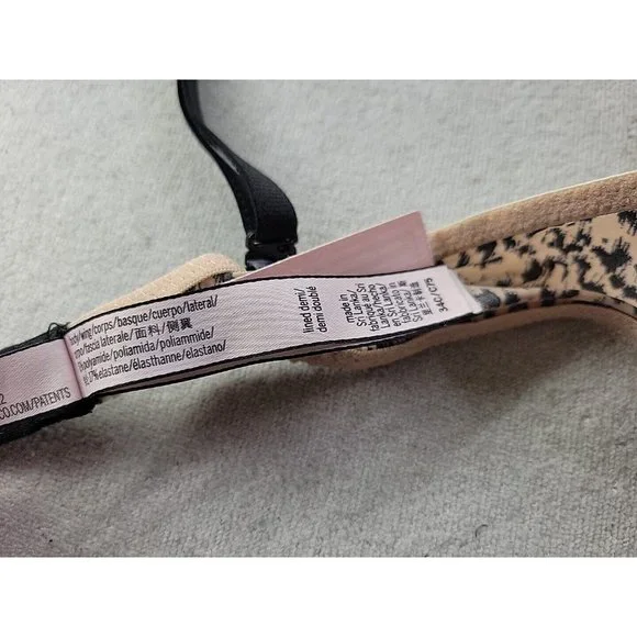 Victoria's Secret Lined Demi Bra 34C Smooth Underwired Leopard Print - Picture 8 of 10